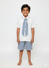 BOYS CO-RD SET SHORTS WITH TIE