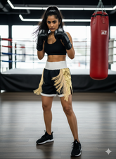 Midnight Gold Boxing Pro Shorts