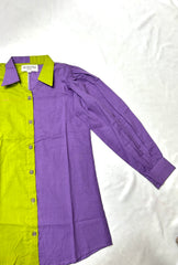 ONE PIECE SHIRT GREEN & PURPLE
