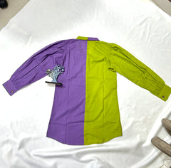 ONE PIECE SHIRT GREEN & PURPLE