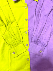 ONE PIECE SHIRT GREEN & PURPLE