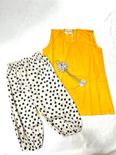 YELLOW TOP DOTS PRINTED COTTON