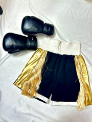 Midnight Gold Boxing Pro Shorts