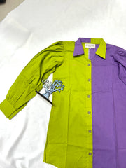 ONE PIECE SHIRT GREEN & PURPLE