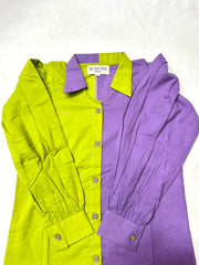ONE PIECE SHIRT GREEN & PURPLE