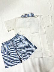 BOYS CO-RD SET SHORTS WITH TIE